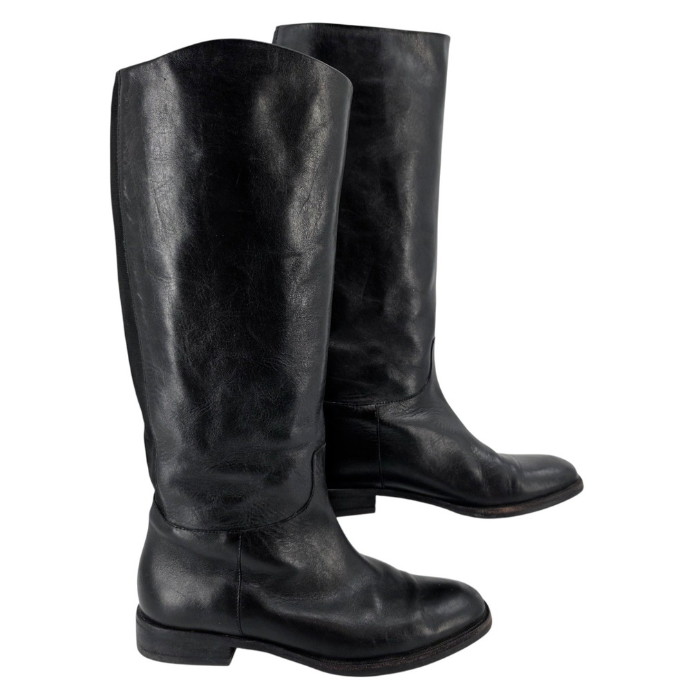 Banana Republic Womens 7.5 Black Leather Riding Boots